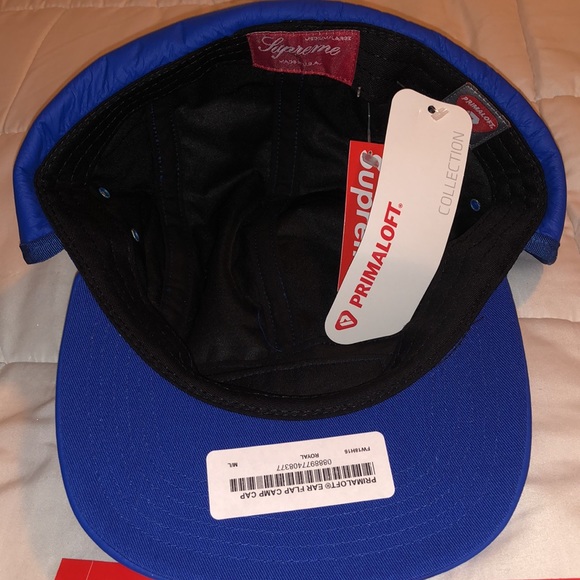 SUPREME X PRIMALOFT COLLAB EAR FLAP ROYAL BLUE CAMP CAP MEN WOMEN NEW HAT - Picture 5 of 6